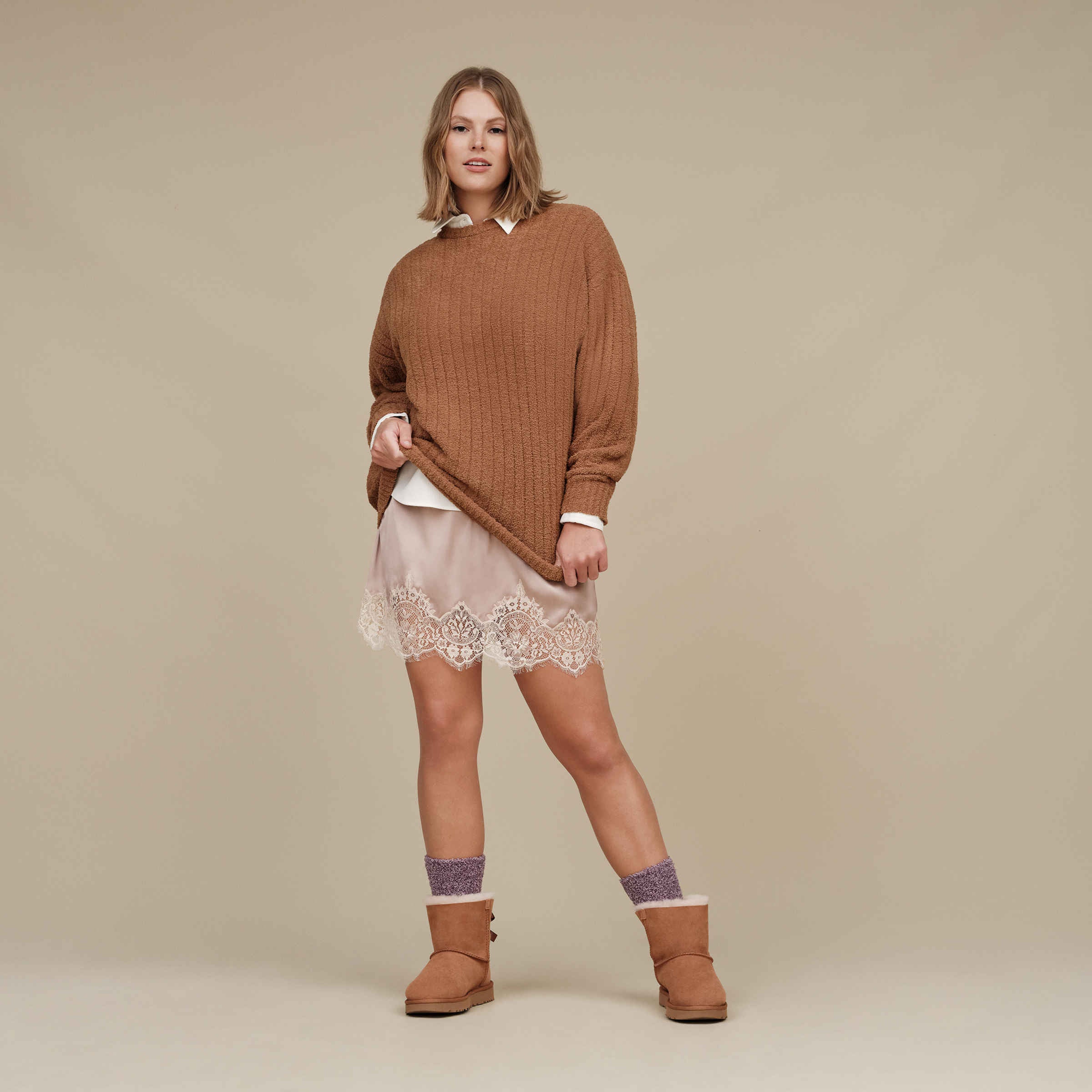 UGG Mini Bailey Bow II Boot in Chestnut